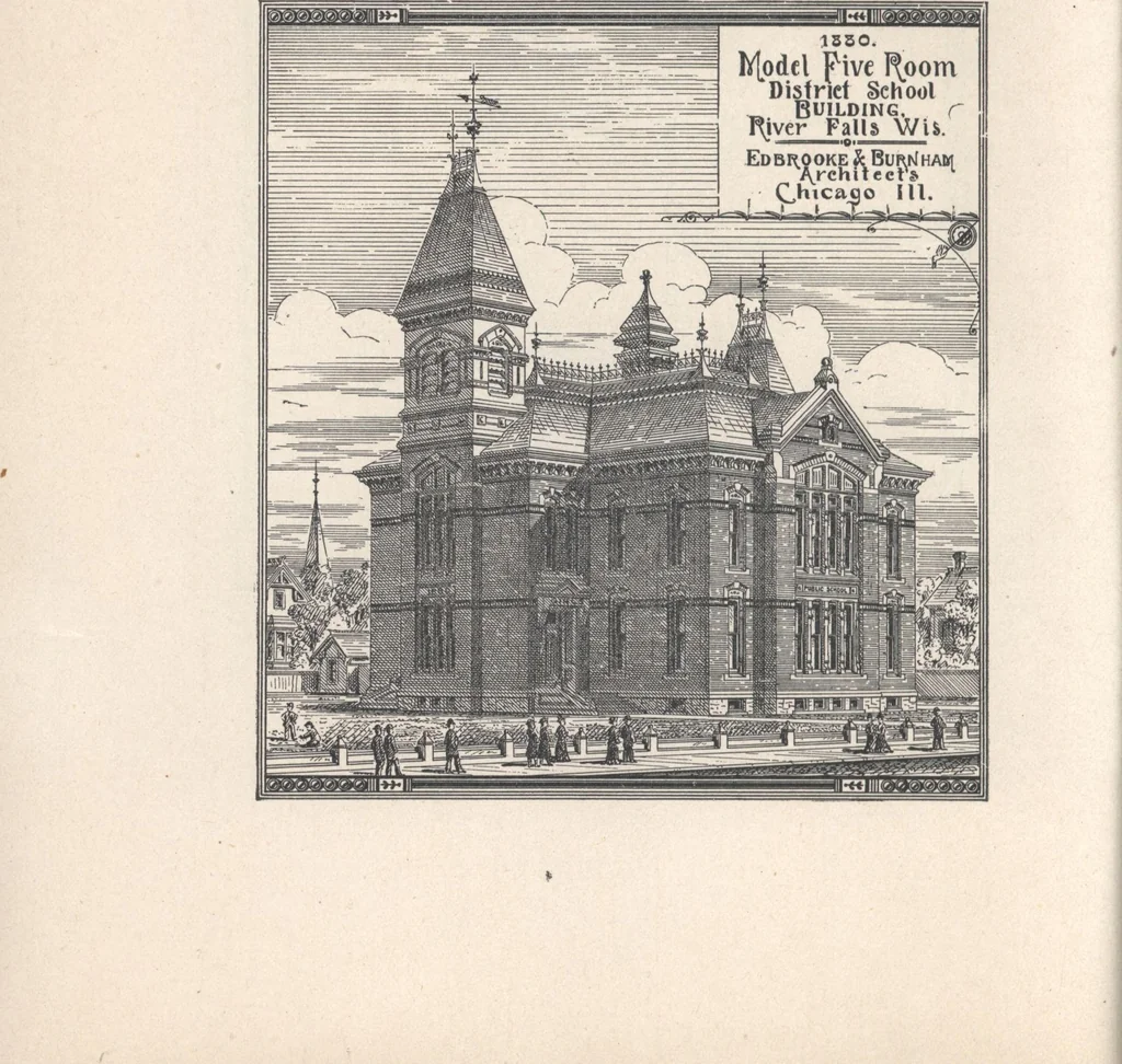 An illustration from Architecture ventilation and furnishing of school houses, 1892, leaf 83