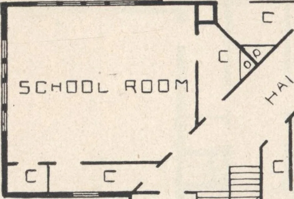 An illustration from Architecture ventilation and furnishing of school houses, 1892, leaf 93