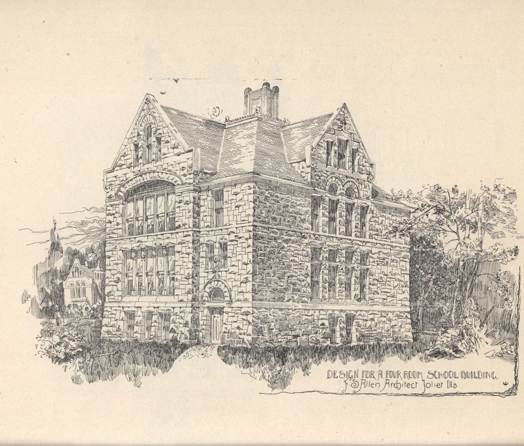 An illustration from Architecture ventilation and furnishing of school houses, 1892, leaf 99