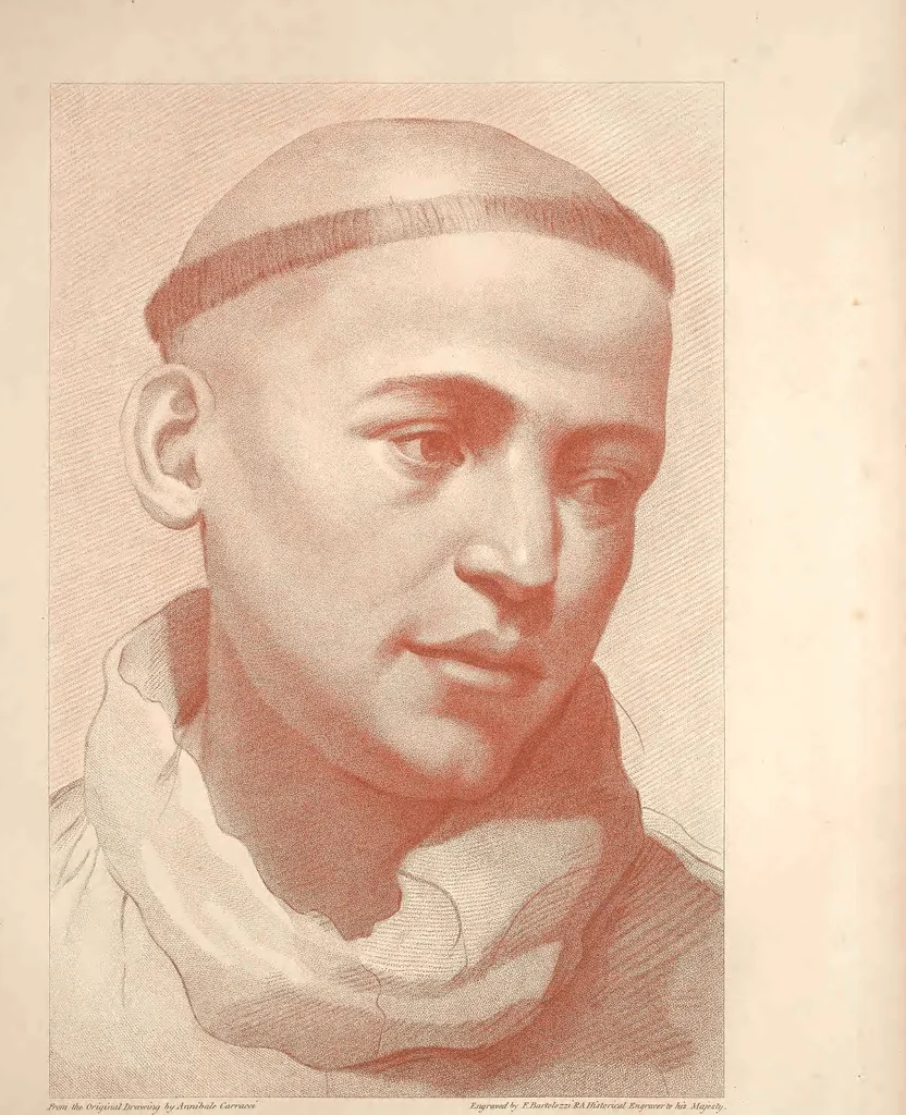 An illustration from Original designs of the most celebrated masters of the Bolognese, Roman, Florentine, and Venetian schools; comprising some of the works of Leonardo da Vinci, the Caracci, Claude Lorraine, Raphael, Michel Angelo, the Poussins, and others, in His Majesty's collection;, 1812, leaf 124