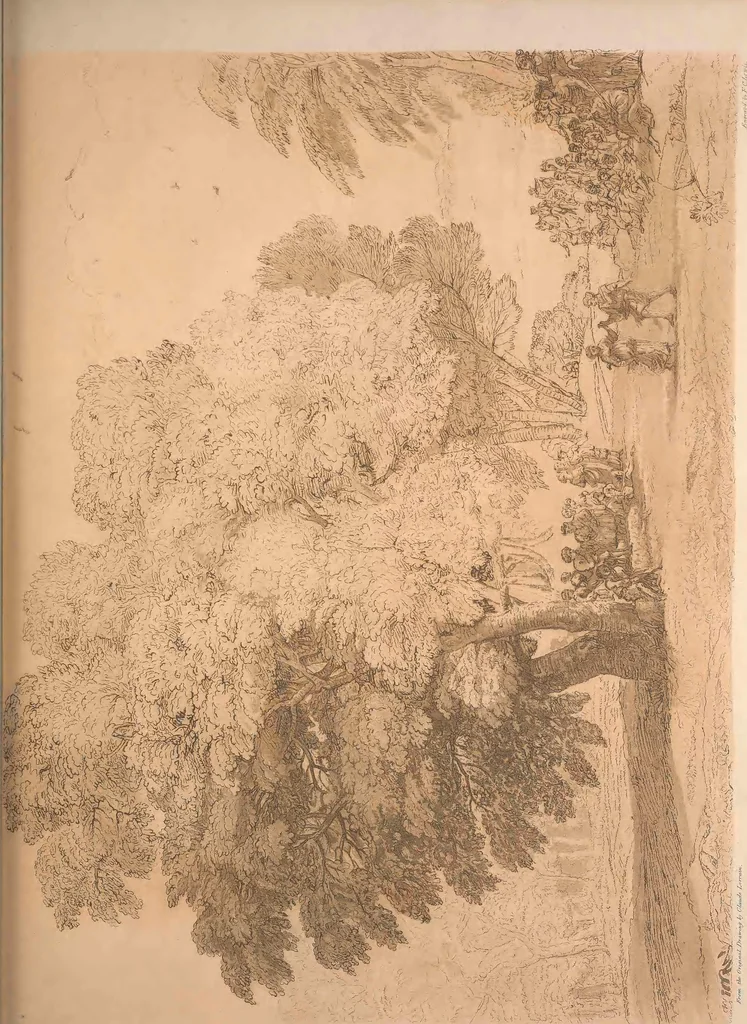 An illustration from Original designs of the most celebrated masters of the Bolognese, Roman, Florentine, and Venetian schools; comprising some of the works of Leonardo da Vinci, the Caracci, Claude Lorraine, Raphael, Michel Angelo, the Poussins, and others, in His Majesty's collection;, 1812, leaf 164