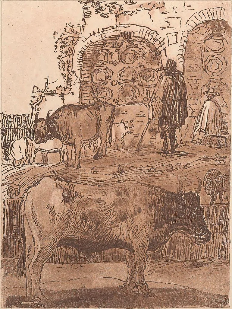 An illustration from Original designs of the most celebrated masters of the Bolognese, Roman, Florentine, and Venetian schools; comprising some of the works of Leonardo da Vinci, the Caracci, Claude Lorraine, Raphael, Michel Angelo, the Poussins, and others, in His Majesty's collection;, 1812, leaf 176