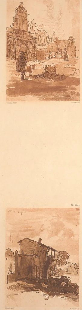 An illustration from Original designs of the most celebrated masters of the Bolognese, Roman, Florentine, and Venetian schools; comprising some of the works of Leonardo da Vinci, the Caracci, Claude Lorraine, Raphael, Michel Angelo, the Poussins, and others, in His Majesty's collection;, 1812, leaf 202