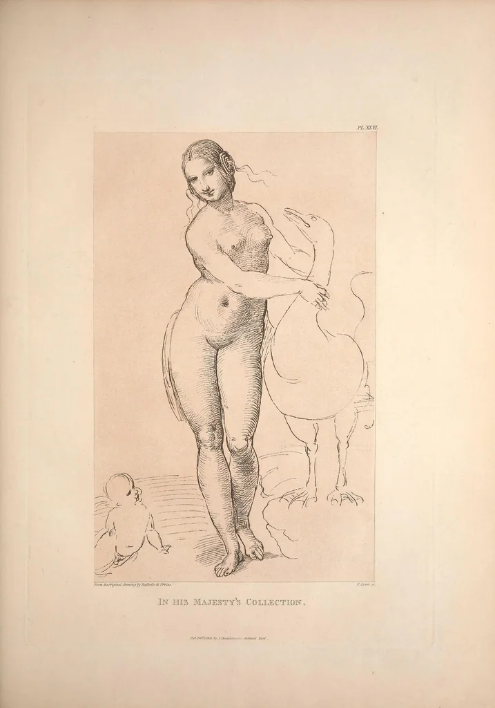 An illustration from Original designs of the most celebrated masters of the Bolognese, Roman, Florentine, and Venetian schools; comprising some of the works of Leonardo da Vinci, the Caracci, Claude Lorraine, Raphael, Michel Angelo, the Poussins, and others, in His Majesty's collection;, 1812, leaf 206
