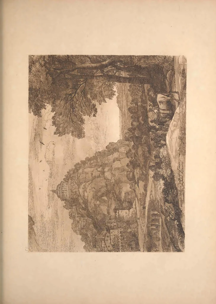 An illustration from Original designs of the most celebrated masters of the Bolognese, Roman, Florentine, and Venetian schools; comprising some of the works of Leonardo da Vinci, the Caracci, Claude Lorraine, Raphael, Michel Angelo, the Poussins, and others, in His Majesty's collection;, 1812, leaf 222