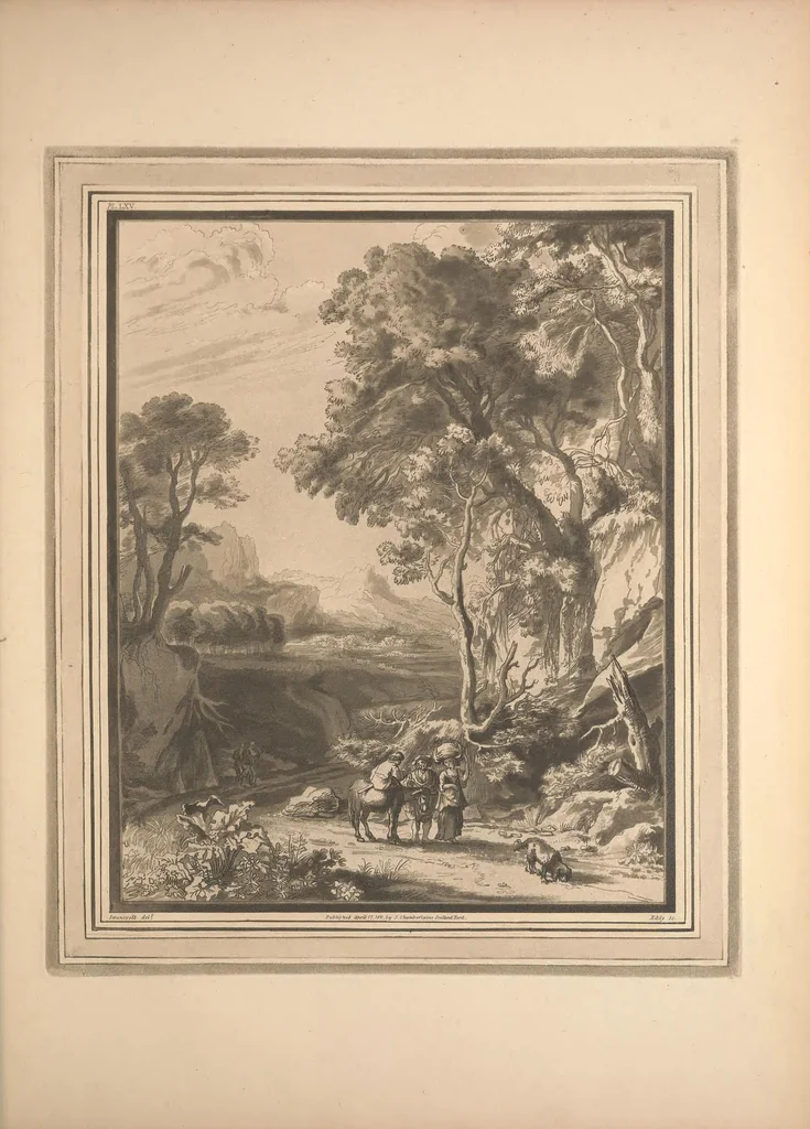 An illustration from Original designs of the most celebrated masters of the Bolognese, Roman, Florentine, and Venetian schools; comprising some of the works of Leonardo da Vinci, the Caracci, Claude Lorraine, Raphael, Michel Angelo, the Poussins, and others, in His Majesty's collection;, 1812, leaf 274