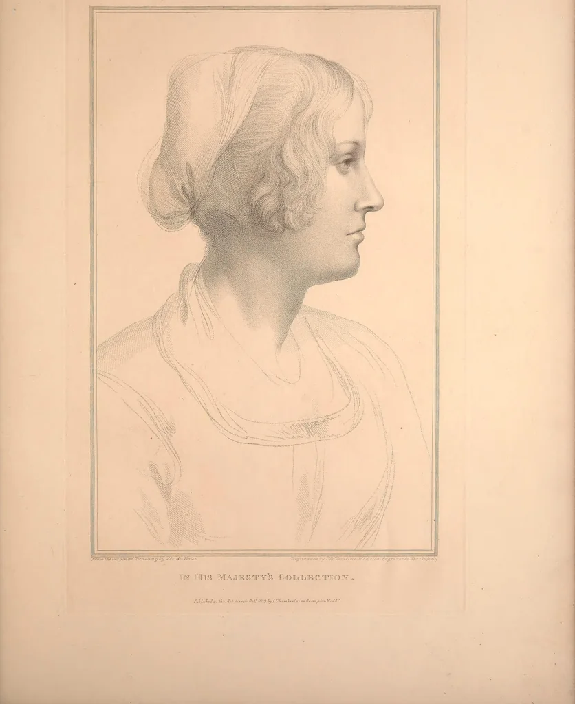 An illustration from Original designs of the most celebrated masters of the Bolognese, Roman, Florentine, and Venetian schools; comprising some of the works of Leonardo da Vinci, the Caracci, Claude Lorraine, Raphael, Michel Angelo, the Poussins, and others, in His Majesty's collection;, 1812, leaf 84