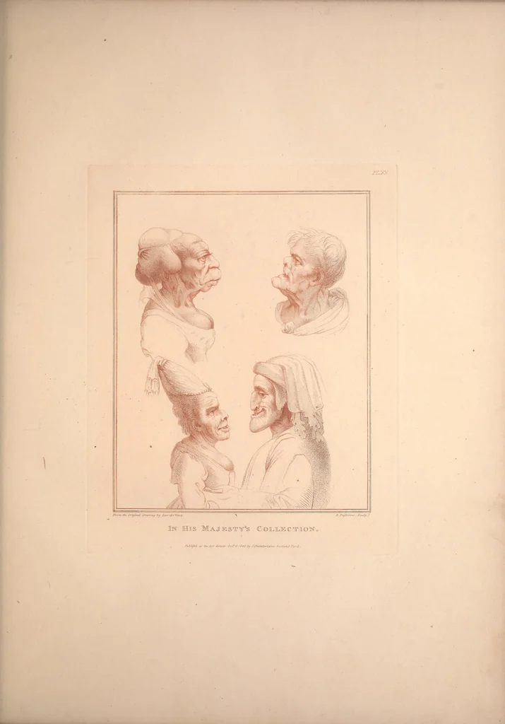An illustration from Original designs of the most celebrated masters of the Bolognese, Roman, Florentine, and Venetian schools; comprising some of the works of Leonardo da Vinci, the Caracci, Claude Lorraine, Raphael, Michel Angelo, the Poussins, and others, in His Majesty's collection;, 1812, leaf 96