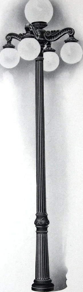 An illustration from Ornamental Street Lamp Posts, Mast Arms and Brackets, 1914, leaf 13