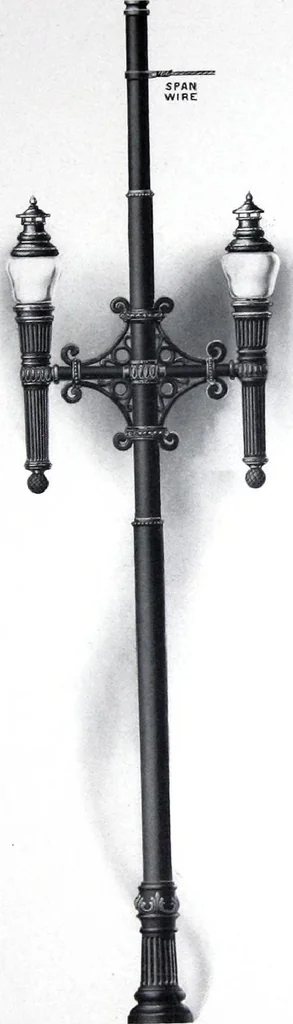 An illustration from Ornamental Street Lamp Posts, Mast Arms and Brackets, 1914, leaf 32