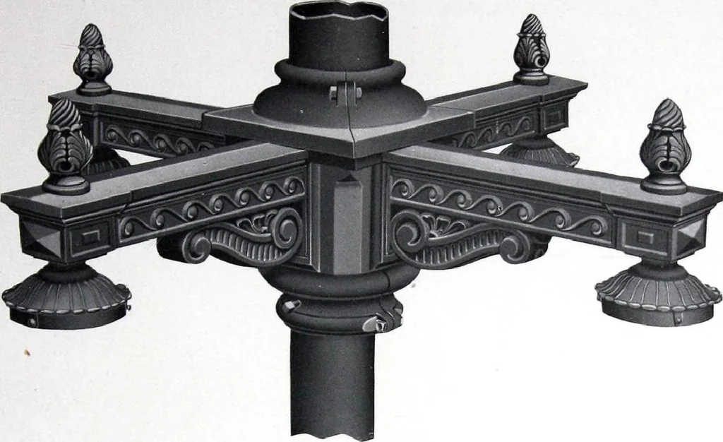 An illustration from Ornamental Street Lamp Posts, Mast Arms and Brackets, 1914, leaf 42