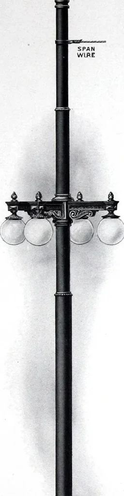 An illustration from Ornamental Street Lamp Posts, Mast Arms and Brackets, 1914, leaf 44