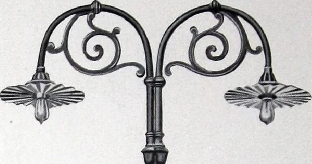 An illustration from Ornamental Street Lamp Posts, Mast Arms and Brackets, 1914, leaf 45