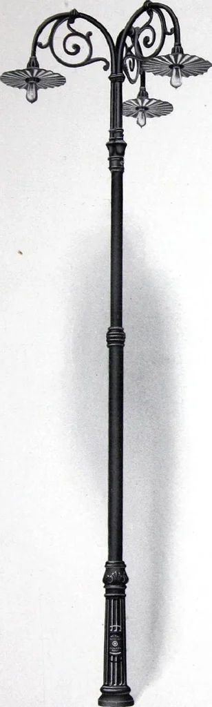 An illustration from Ornamental Street Lamp Posts, Mast Arms and Brackets, 1914, leaf 46