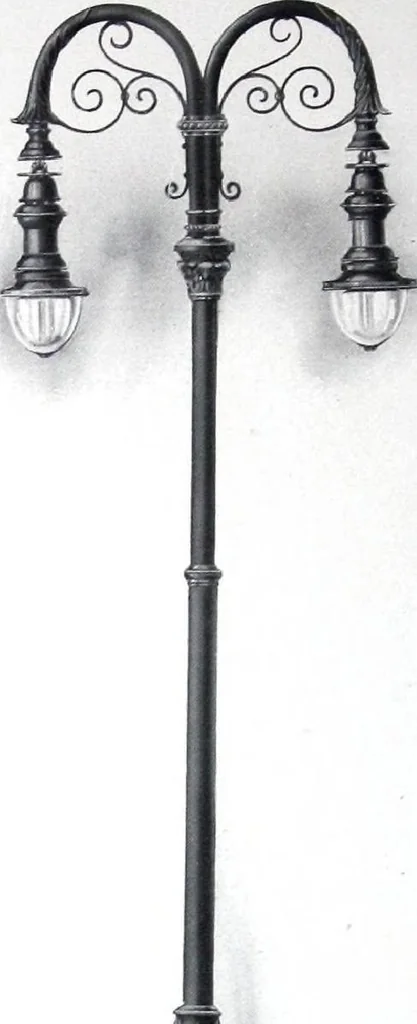 An illustration from Ornamental Street Lamp Posts, Mast Arms and Brackets, 1914, leaf 49