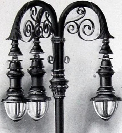 An illustration from Ornamental Street Lamp Posts, Mast Arms and Brackets, 1914, leaf 50