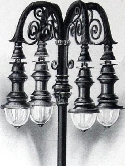 An illustration from Ornamental Street Lamp Posts, Mast Arms and Brackets, 1914, leaf 51