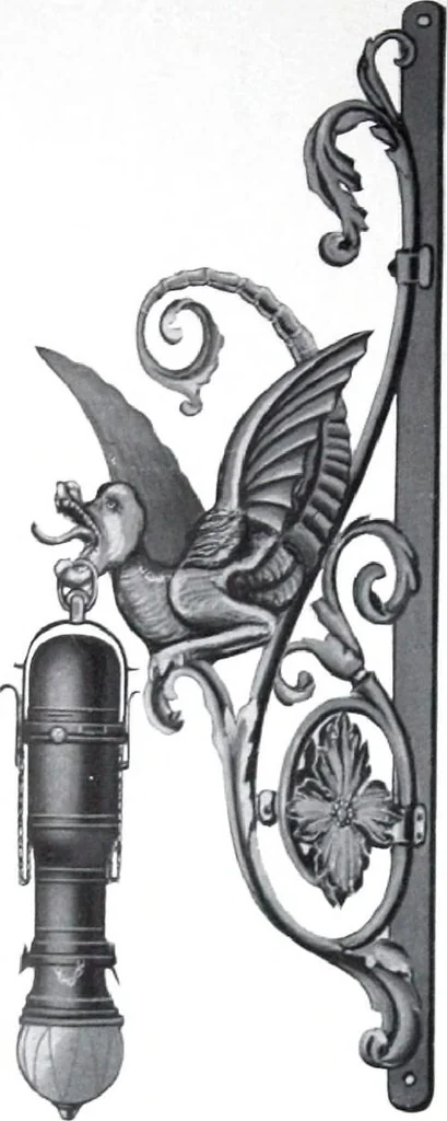 An illustration from Ornamental Street Lamp Posts, Mast Arms and Brackets, 1914, leaf 57