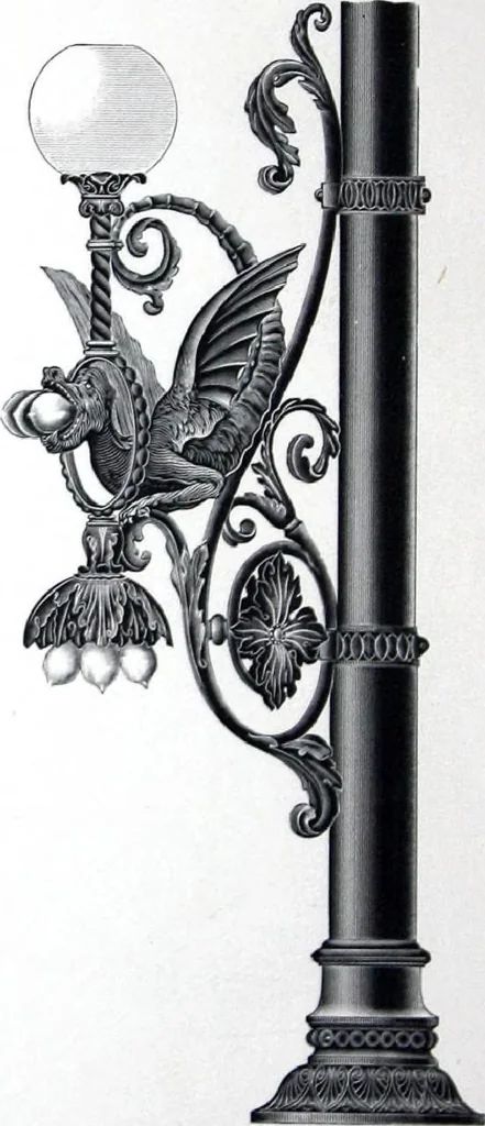 An illustration from Ornamental Street Lamp Posts, Mast Arms and Brackets, 1914, leaf 57