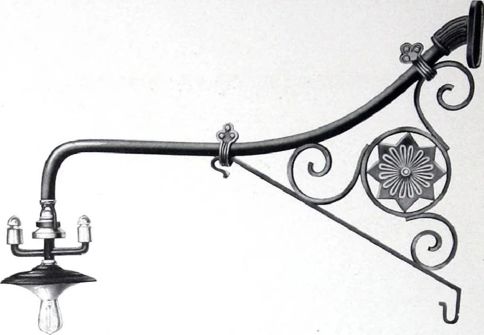 An illustration from Ornamental Street Lamp Posts, Mast Arms and Brackets, 1914, leaf 59