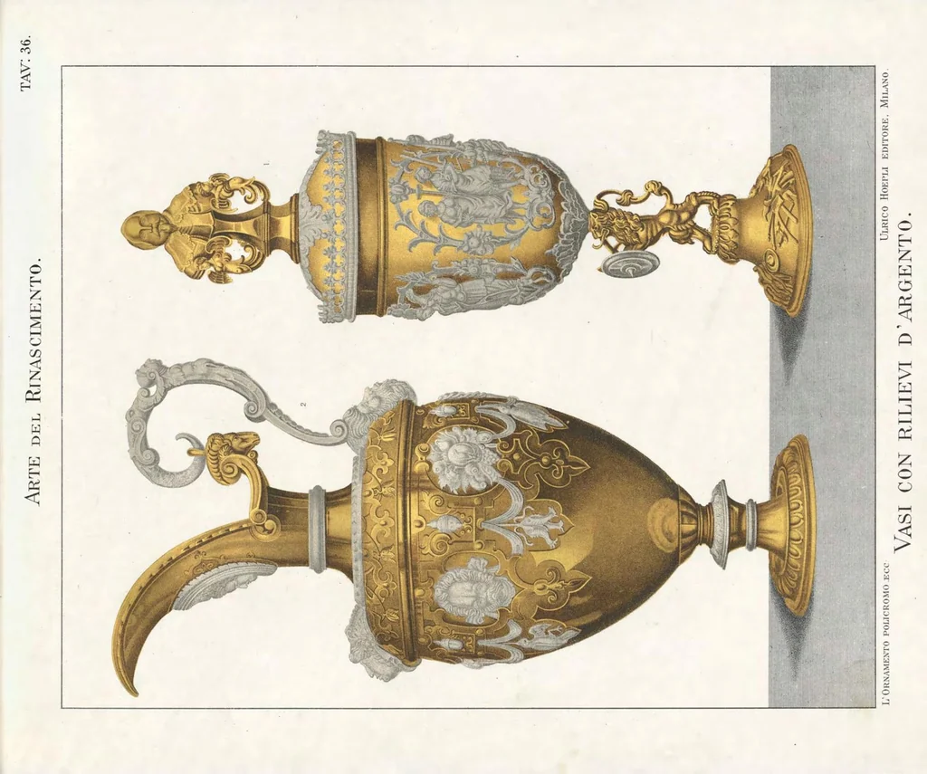 An illustration from L'ornamento policromo nelle arti e nelle industrie artistiche ... antiche medievali e moderne per uso delle scuole e degli artisti, 1886, leaf 156