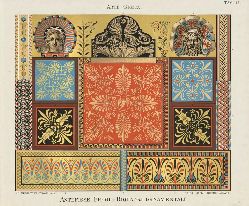 An illustration from L'ornamento policromo nelle arti e nelle industrie artistiche ... antiche medievali e moderne per uso delle scuole e degli artisti, 1886, leaf 60