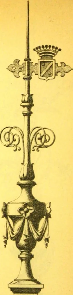 An illustration from Ornements pour l'architecture en zinc, cuivre, tole & plomb : travaux d'art sur dessins croquis & devis., 1912, leaf 101