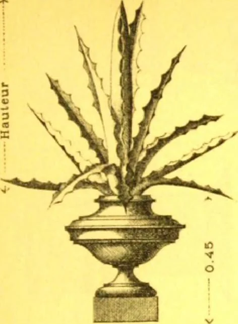 An illustration from Ornements pour l'architecture en zinc, cuivre, tole & plomb : travaux d'art sur dessins croquis & devis., 1912, leaf 120