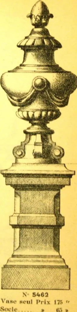 An illustration from Ornements pour l'architecture en zinc, cuivre, tole & plomb : travaux d'art sur dessins croquis & devis., 1912, leaf 121