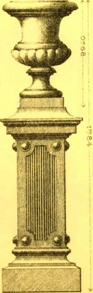 An illustration from Ornements pour l'architecture en zinc, cuivre, tole & plomb : travaux d'art sur dessins croquis & devis., 1912, leaf 122