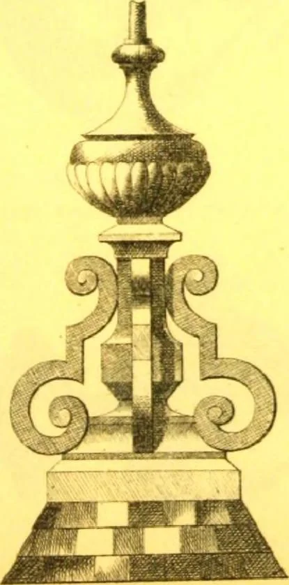 An illustration from Ornements pour l'architecture en zinc, cuivre, tole & plomb : travaux d'art sur dessins croquis & devis., 1912, leaf 126
