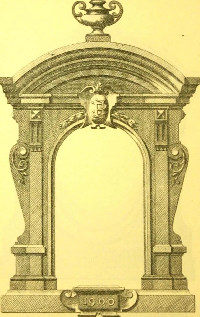 An illustration from Ornements pour l'architecture en zinc, cuivre, tole & plomb : travaux d'art sur dessins croquis & devis., 1912, leaf 137