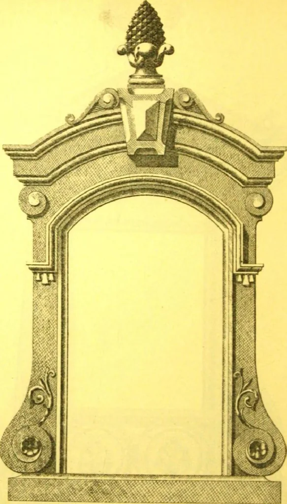 An illustration from Ornements pour l'architecture en zinc, cuivre, tole & plomb : travaux d'art sur dessins croquis & devis., 1912, leaf 141