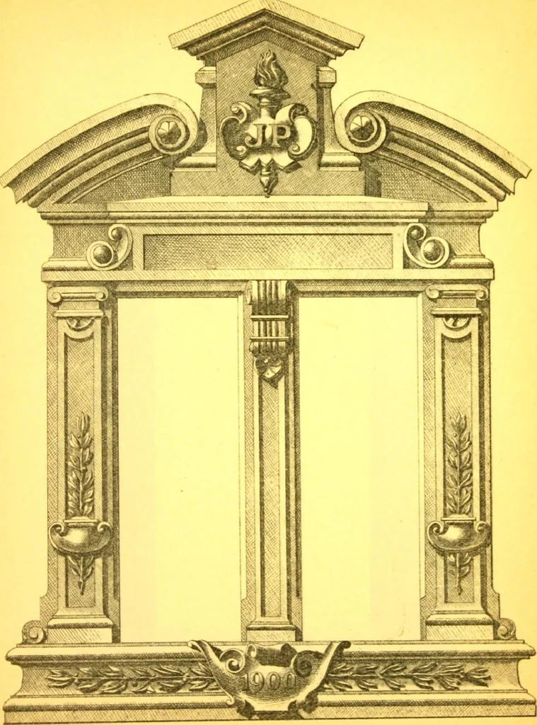 An illustration from Ornements pour l'architecture en zinc, cuivre, tole & plomb : travaux d'art sur dessins croquis & devis., 1912, leaf 152