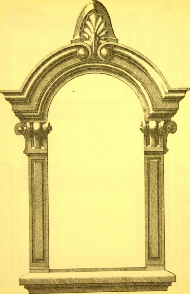 An illustration from Ornements pour l'architecture en zinc, cuivre, tole & plomb : travaux d'art sur dessins croquis & devis., 1912, leaf 154