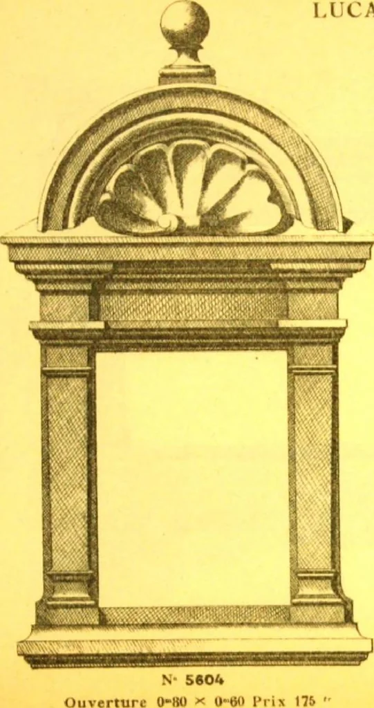 An illustration from Ornements pour l'architecture en zinc, cuivre, tole & plomb : travaux d'art sur dessins croquis & devis., 1912, leaf 158