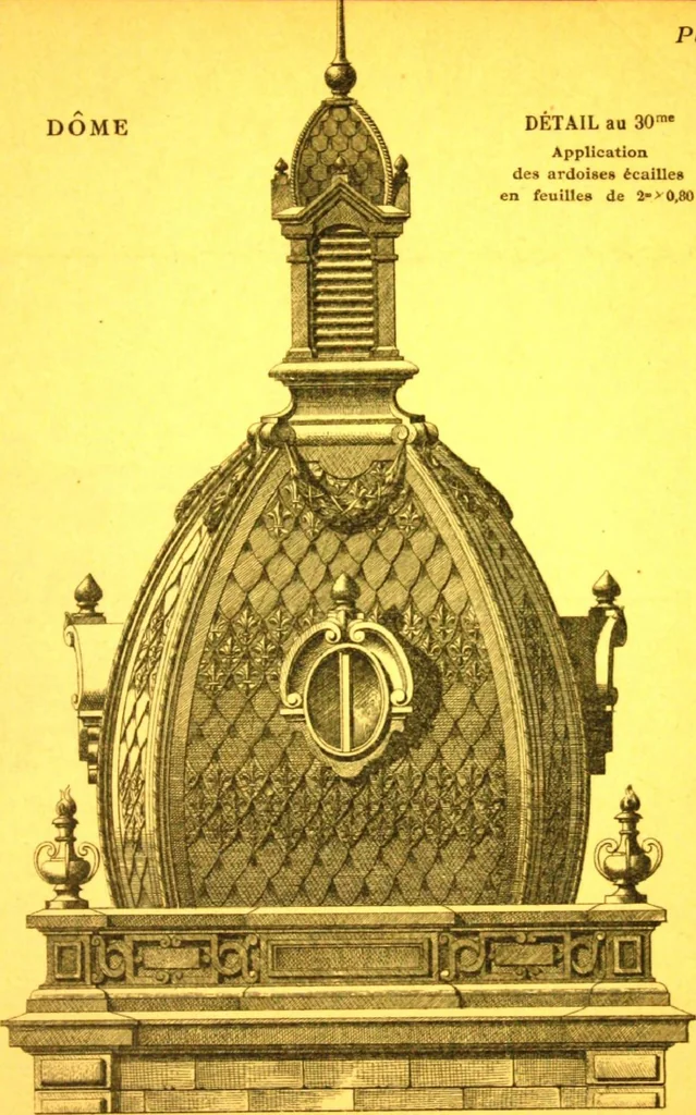An illustration from Ornements pour l'architecture en zinc, cuivre, tole & plomb : travaux d'art sur dessins croquis & devis., 1912, leaf 16