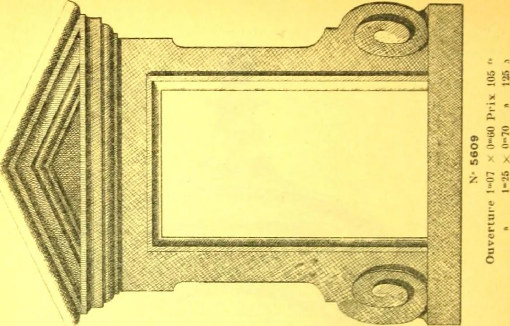 An illustration from Ornements pour l'architecture en zinc, cuivre, tole & plomb : travaux d'art sur dessins croquis & devis., 1912, leaf 161