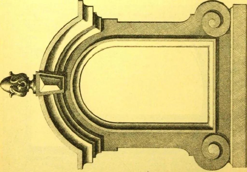 An illustration from Ornements pour l'architecture en zinc, cuivre, tole & plomb : travaux d'art sur dessins croquis & devis., 1912, leaf 171
