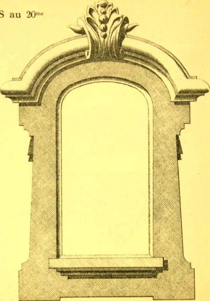 An illustration from Ornements pour l'architecture en zinc, cuivre, tole & plomb : travaux d'art sur dessins croquis & devis., 1912, leaf 172