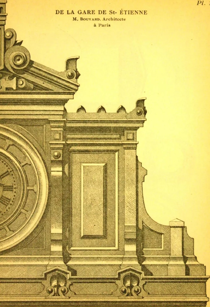 An illustration from Ornements pour l'architecture en zinc, cuivre, tole & plomb : travaux d'art sur dessins croquis & devis., 1912, leaf 178