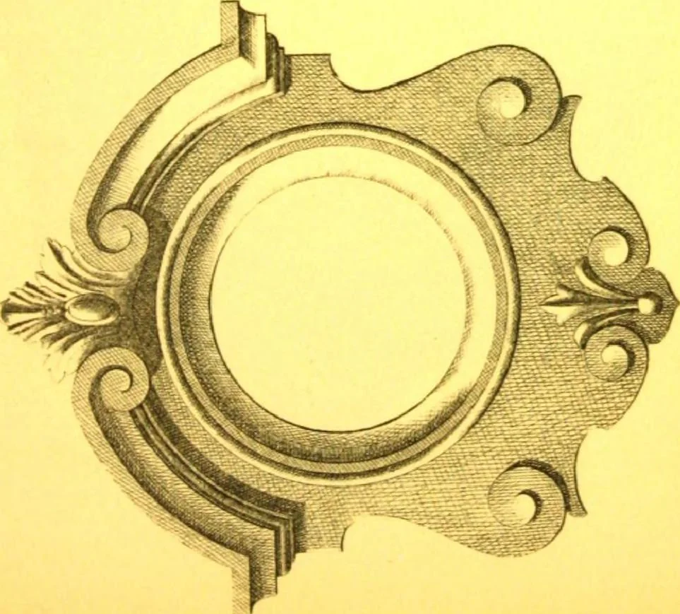 An illustration from Ornements pour l'architecture en zinc, cuivre, tole & plomb : travaux d'art sur dessins croquis & devis., 1912, leaf 184