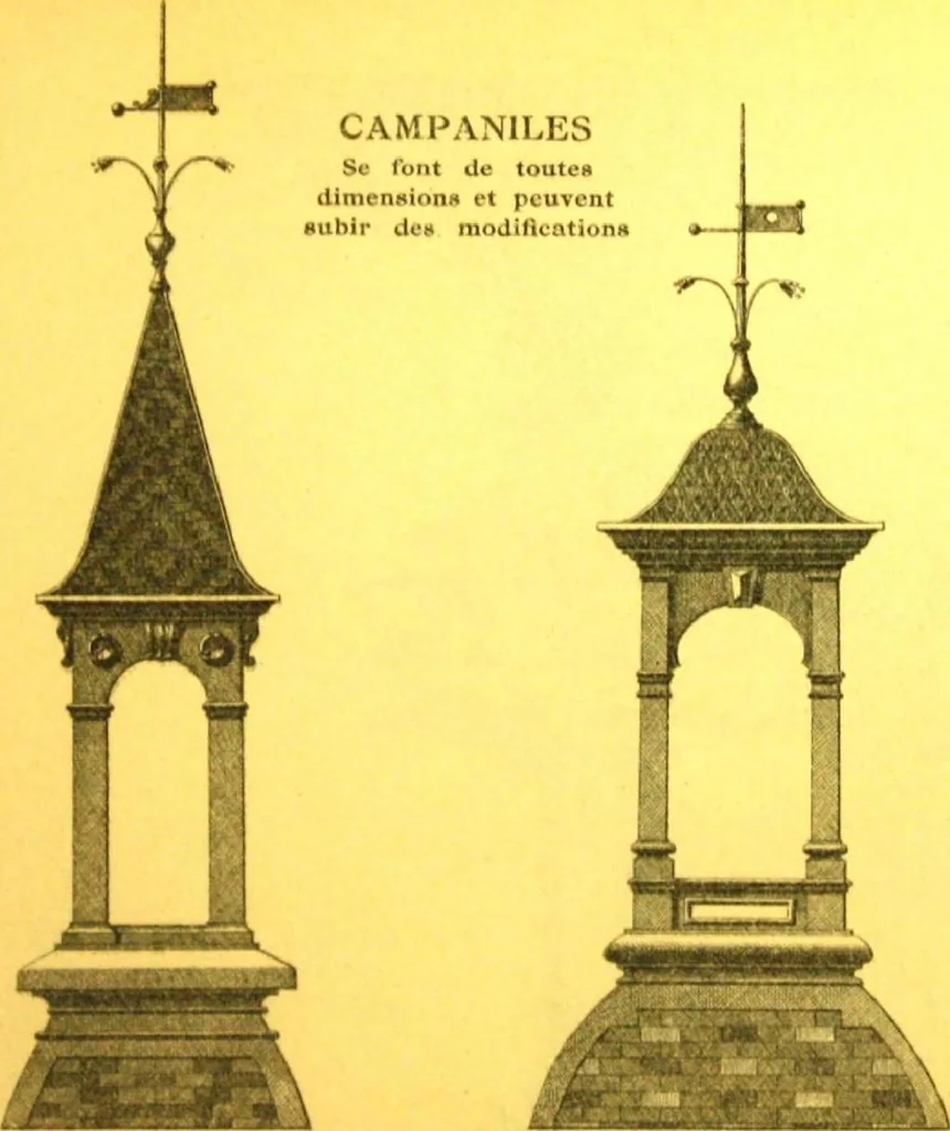 An illustration from Ornements pour l'architecture en zinc, cuivre, tole & plomb : travaux d'art sur dessins croquis & devis., 1912, leaf 19