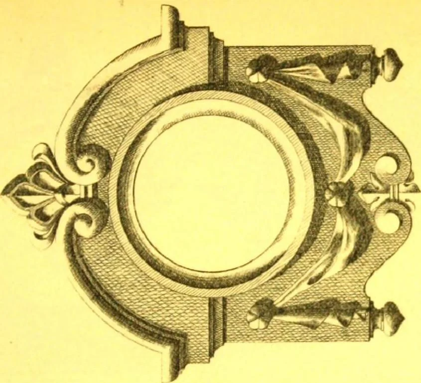 An illustration from Ornements pour l'architecture en zinc, cuivre, tole & plomb : travaux d'art sur dessins croquis & devis., 1912, leaf 192
