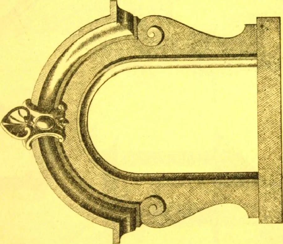 An illustration from Ornements pour l'architecture en zinc, cuivre, tole & plomb : travaux d'art sur dessins croquis & devis., 1912, leaf 206
