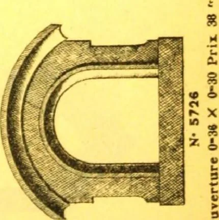 An illustration from Ornements pour l'architecture en zinc, cuivre, tole & plomb : travaux d'art sur dessins croquis & devis., 1912, leaf 206