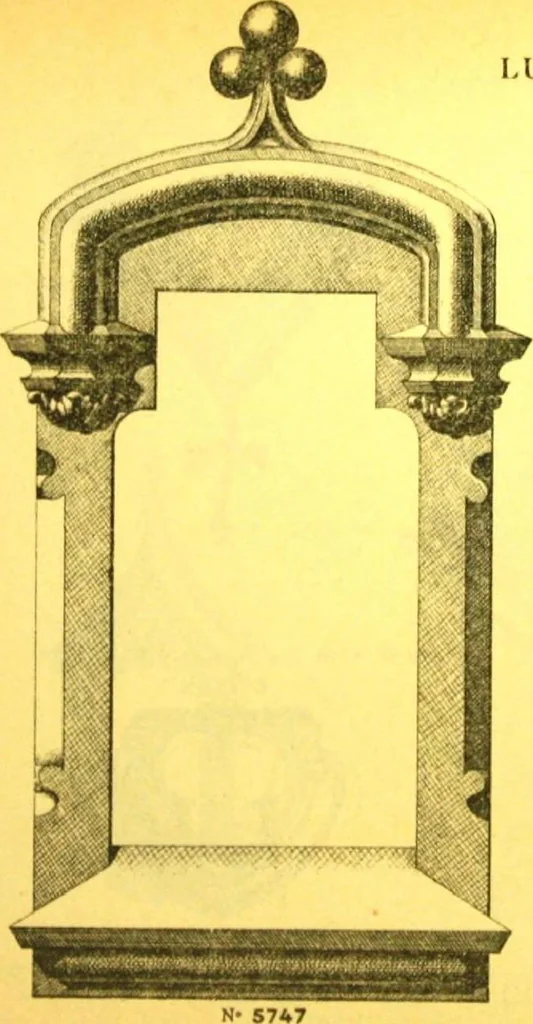 An illustration from Ornements pour l'architecture en zinc, cuivre, tole & plomb : travaux d'art sur dessins croquis & devis., 1912, leaf 213