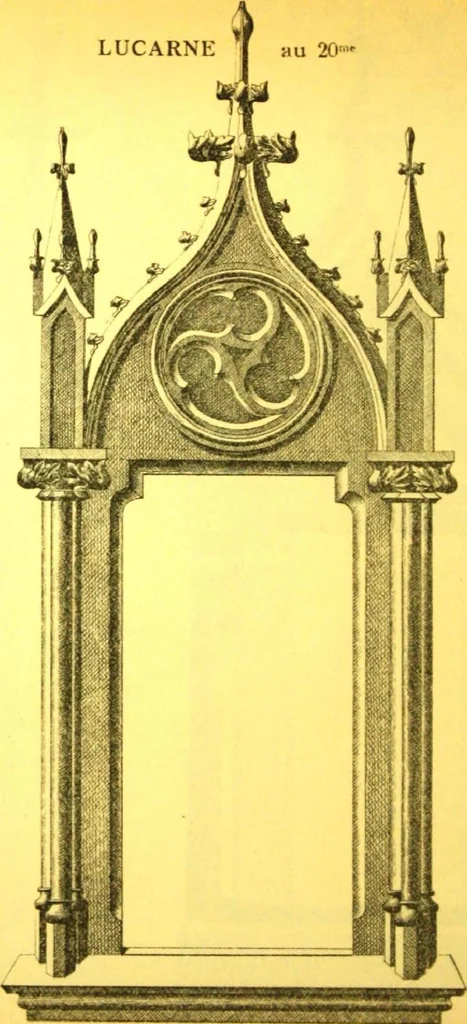 An illustration from Ornements pour l'architecture en zinc, cuivre, tole & plomb : travaux d'art sur dessins croquis & devis., 1912, leaf 217