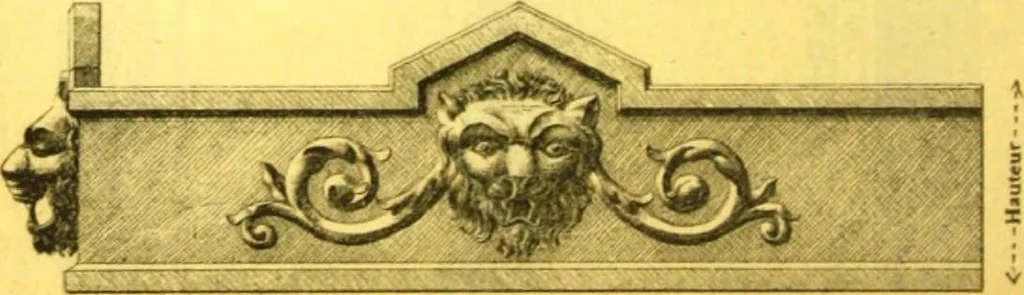 An illustration from Ornements pour l'architecture en zinc, cuivre, tole & plomb : travaux d'art sur dessins croquis & devis., 1912, leaf 231