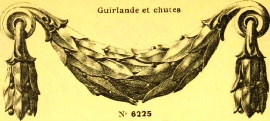 An illustration from Ornements pour l'architecture en zinc, cuivre, tole & plomb : travaux d'art sur dessins croquis & devis., 1912, leaf 268
